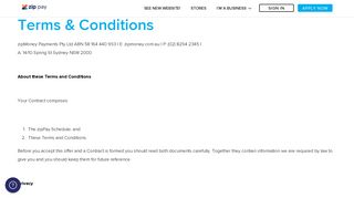 Terms & Conditions - Zip Pay