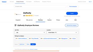 Working at ZipRealty: 70 Reviews | Indeed.com