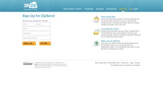 Sign Up for ZipSend - Send Large Files Fast with ZipSend