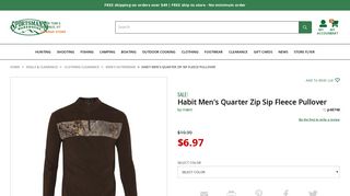 Habit Men's Quarter Zip Sip Fleece Pullover | Sportsman's Warehouse