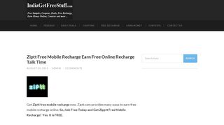 Ziptt Free Mobile Recharge Free Online Recharge Talk Time