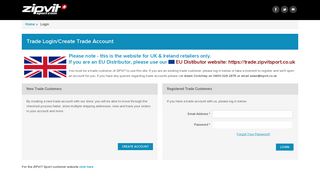 Trade Login/Create Trade Account - Zipvit
