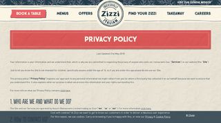 Zizzi | Zizzi Privacy Policy, Zizzi Restaurant, Italian Restaurant London ...