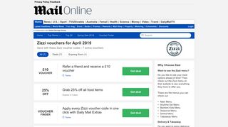 Zizzi voucher - £10 VOUCHER in February - Daily Mail