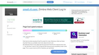 Access zmail.ril.com. Zimbra Web Client Log In
