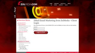 ZMail Login Page - ZolMedia Web Design & Development