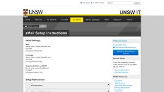University of New South Wales - UNSW IT - zMail