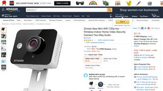 Amazon.com : Zmodo New Mini WiFi 720p HD Wireless Indoor Home ...