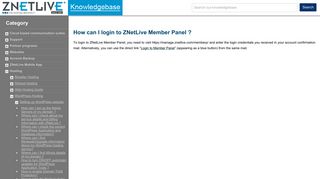 How can I login to ZNetLive Member Panel ?