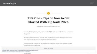 ZNZ One – Tips on how to Get Started With Zip Nada Zilch – znzonelogin