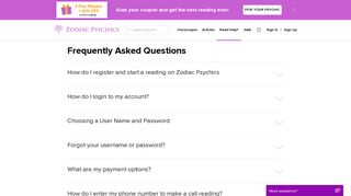 Frequently asked questions | Zodiac Psychics