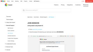 Join Session | User Guide | Zoho Assist