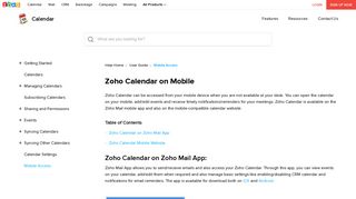Access your Zoho Calendar from your Mobile