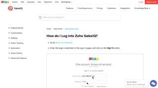 Log into Zoho SalesIQ