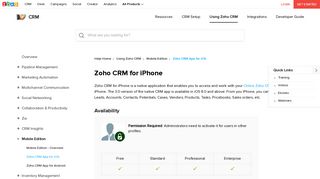Zoho CRM for iPhone | Online Help - Zoho CRM