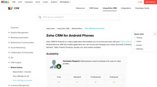 Zoho CRM for Android Phones | Online Help - Zoho CRM