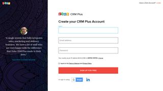 Zoho CRM Plus- Sign up for Free
