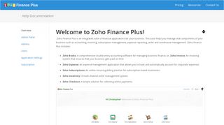 Zoho Finance Plus | User Guide