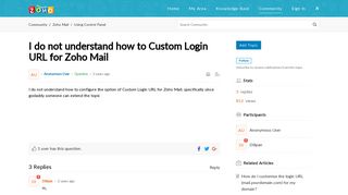 I do not understand how to Custom Login URL for Zoho Mail