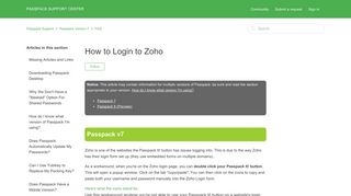How to Login to Zoho – Passpack Support