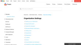 Organization settings | Zoho People