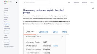 Login to the client portal - Zoho