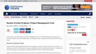 Review of Zoho Projects: Project Management Tool - Small ...