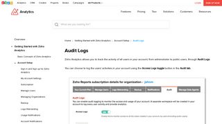 Audit Log l Zoho Reports Online Help