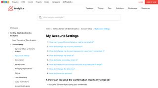 account settings - Zoho