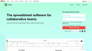 Online Spreadsheet Maker | Create Spreadsheets for free - Zoho Sheet