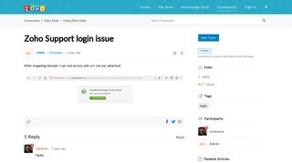 Zoho Support login issue - Zoho Desk