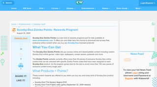 Scooby-Doo Zoinks Points: Rewards Program! - Kidzworld.com