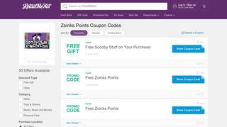 Zoinks Points Promo Codes, 50 Coupons 2019 - RetailMeNot
