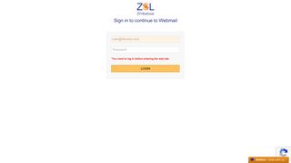 ZOL Sign in to continue to Webmail - ZOL WebMail