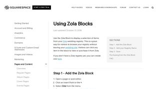 Using Zola Blocks – Squarespace Help