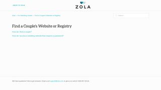 Find a Couple's Website or Registry – Zola