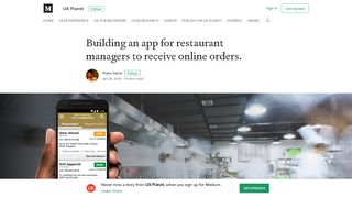 Building an app for restaurant managers to receive online orders.
