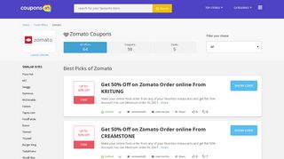 Zomato Coupons: 95% OFF On Food Order, February 2019 - Coupons.in