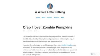 Crap I love: Zombie Pumpkins – A Whole Lotta Nothing