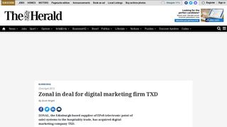 Zonal in deal for digital marketing firm TXD | HeraldScotland