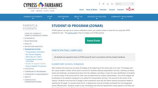 Student ID program (Zonar) - cfisd