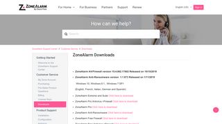 ZoneAlarm Downloads – ZoneAlarm Support Center