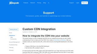 Custom CDN Integration - KeyCDN Support
