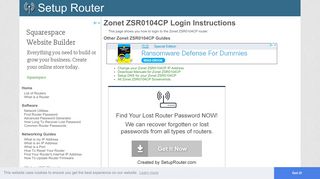 Login to Zonet ZSR0104CP Router - SetupRouter