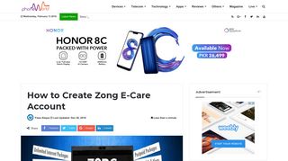 How to Create Zong E-Care Account - PhoneWorld