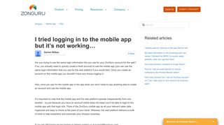 I tried logging in to the mobile app but it's not working… – Zonguru
