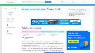 Access zoniac.infovision.com. Zoniac - Login