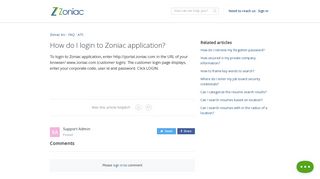 How do I login to Zoniac application? - Zoniac Issue Tracker - Zoniac Inc