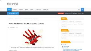 Hack facebook tricks by using zonurl | Tech World