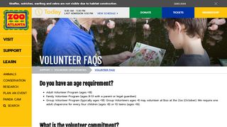 Volunteer FAQs - Zoo Atlanta
